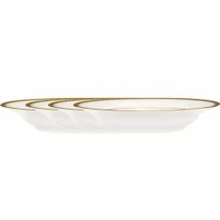 Charlotta Gold/White Porcelain Rim Soup Bowls (Set of 4) 9 in., 27 oz. by Noritake