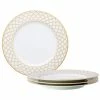 10 1/2 in. Gold White Eternal Palace Porcelain Dinner Plates (Set of 4) by Noritake