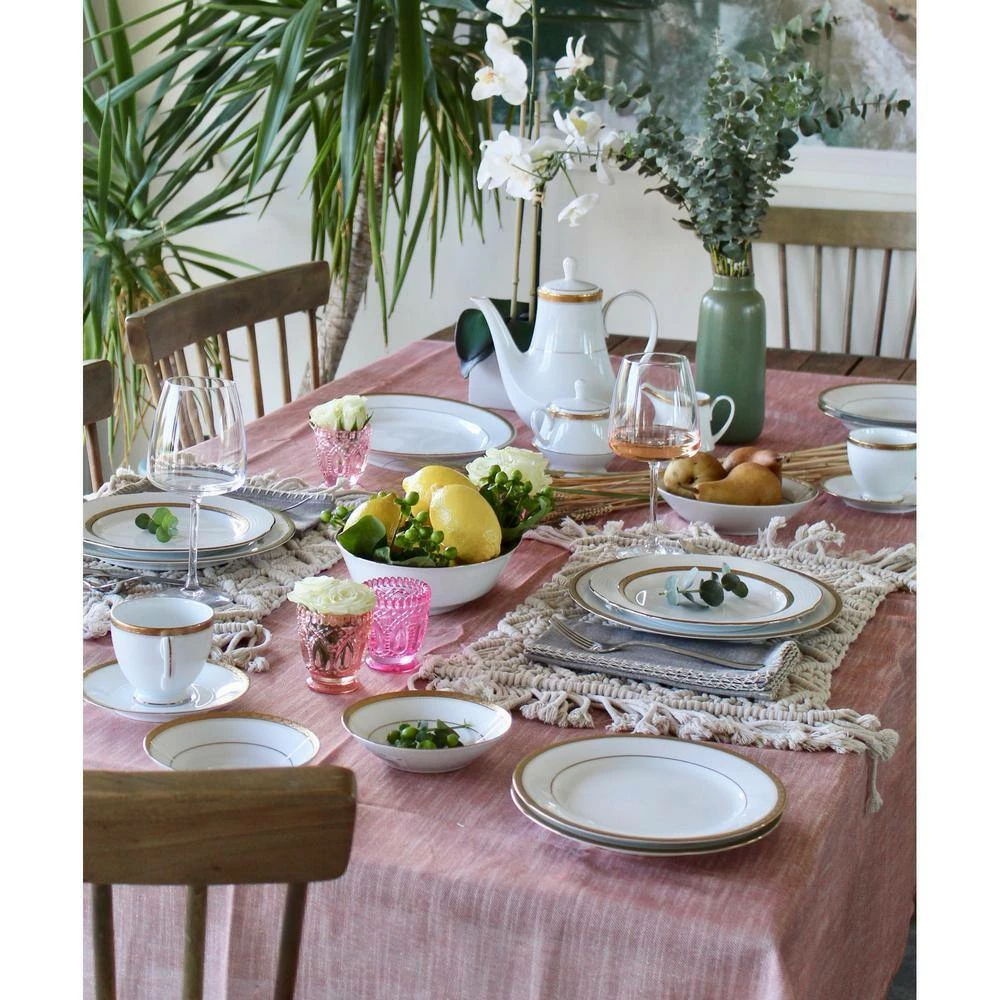 Charlotta Gold/White Porcelain Saucers (Set of 4) 6 in. by Noritake 3 Charlotta Gold/White Porcelain Saucers (Set of 4) 6 in. by Noritake - Image 3