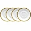 Charlotta Gold/White Porcelain Saucers (Set of 4) 6 in. by Noritake