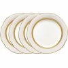 Charlotta Gold/White Porcelain Scalloped Accent Plates (Set of 4) 9 in. by Noritake