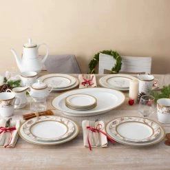 Charlotta 9 in. Gold Holiday Harvest Accent Plates (Set of 4) by Noritake 9 Charlotta 9 in. Gold Holiday Harvest Accent Plates (Set of 4) by Noritake -Cheap Noritake Store white gold noritake salad plates dessert plates 1716 509e 1f 1000