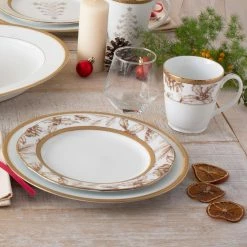 Charlotta 9 in. Gold Holiday Harvest Accent Plates (Set of 4) by Noritake 10 Charlotta 9 in. Gold Holiday Harvest Accent Plates (Set of 4) by Noritake -Cheap Noritake Store white gold noritake salad plates dessert plates 1716 509e 44 1000