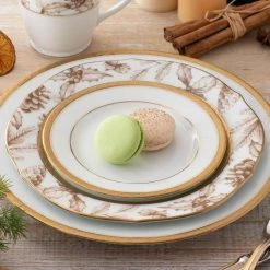 Charlotta 9 in. Gold Holiday Harvest Accent Plates (Set of 4) by Noritake 8 Charlotta 9 in. Gold Holiday Harvest Accent Plates (Set of 4) by Noritake -Cheap Noritake Store white gold noritake salad plates dessert plates 1716 509e 4f 1000