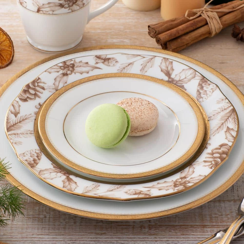 Charlotta 9 in. Gold Holiday Harvest Accent Plates (Set of 4) by Noritake 3 Charlotta 9 in. Gold Holiday Harvest Accent Plates (Set of 4) by Noritake - Image 3