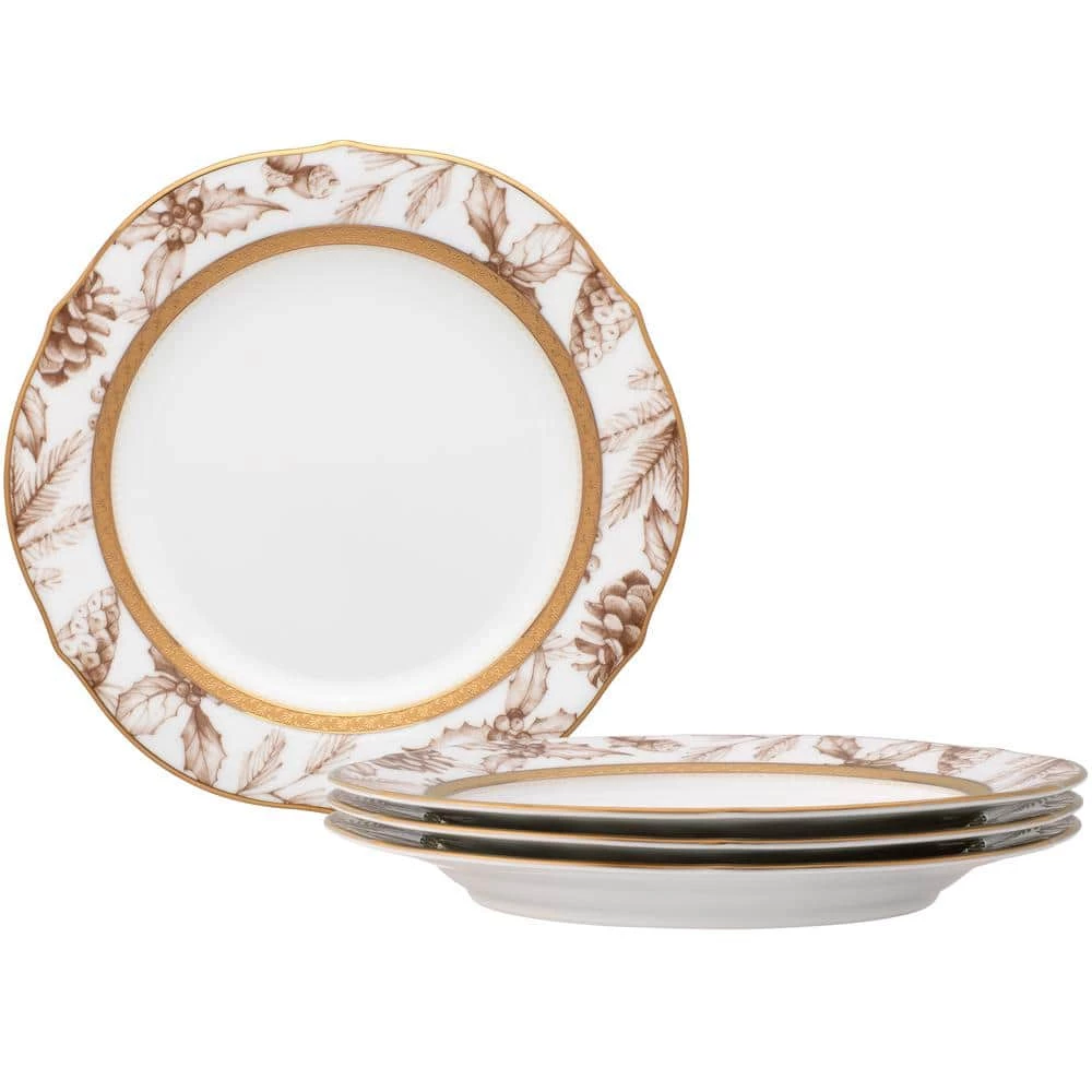 Charlotta 9 in. Gold Holiday Harvest Accent Plates (Set of 4) by Noritake 1 Charlotta 9 in. Gold Holiday Harvest Accent Plates (Set of 4) by Noritake