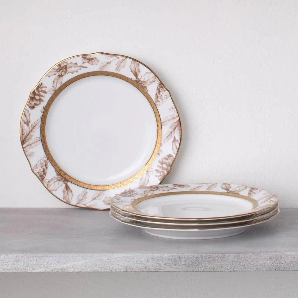 Charlotta 9 in. Gold Holiday Harvest Accent Plates (Set of 4) by Noritake 2 Charlotta 9 in. Gold Holiday Harvest Accent Plates (Set of 4) by Noritake - Image 2
