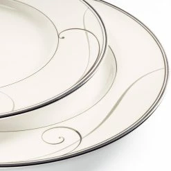 Platinum Wave White/Platinum Porcelain Cereal Bowls (Set of 4) 7-3/4 in., 36 oz. by Noritake -Cheap Noritake Store white noritake bowls 9317 500d fa 1000