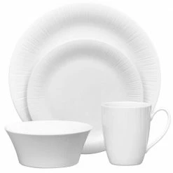 Conifere 4-Piece Casual white Porcelain Dinnerware Set (Service for 1) by Noritake