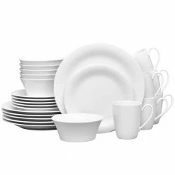 Conifere 24-Piece Casual white Porcelain Dinnerware Set (Service for 6) by Noritake