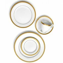 Charlotta Gold/White Porcelain 5-Piece Place Setting by Noritake -Cheap Noritake Store white noritake dinnerware sets 1716 05e 31 1000