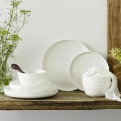 Marc Newson 12-Piece White Bone China Dinnerware Set (Service for 4) by Noritake -Cheap Noritake Store white noritake dinnerware sets m412 mn12a 31 1000