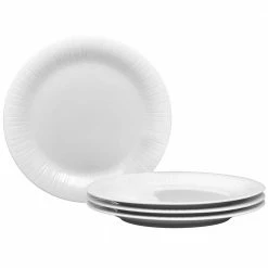 Conifere White Porcelain Luncheon Plates (Set of 4) 9-1/2 in. by Noritake