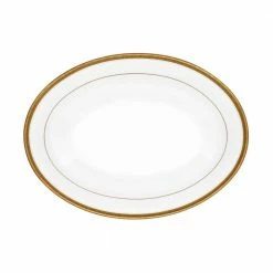 Charlotta Gold/White Porcelain Oval Vegetable 32 oz. by Noritake -Cheap Noritake Store white noritake serving bowls 1716 415 4f 1000