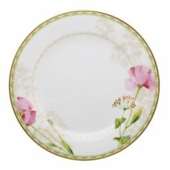 Poppy Place 8.25 in. White and Pink Porcelain Salad Plates (Set of 4) by Noritake -Cheap Noritake Store white pink gold noritake salad plates dessert plates 1737 405d 4f 1000
