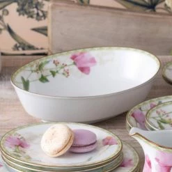 Poppy Place 9.7 in. 32 oz. White and Pink Porcelain Vegetable Serving Bowl (1-Piece) by Noritake -Cheap Noritake Store white pink gold noritake serving bowls 1737 415 1f 1000
