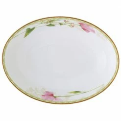 Poppy Place 9.7 in. 32 oz. White and Pink Porcelain Vegetable Serving Bowl (1-Piece) by Noritake -Cheap Noritake Store white pink gold noritake serving bowls 1737 415 4f 1000