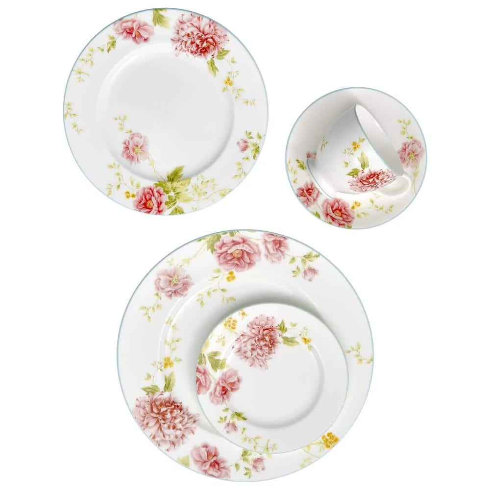 Peony Pageant White Bone China Saucer 6 in. by Noritake 1 Peony Pageant White Bone China Saucer 6 in. by Noritake