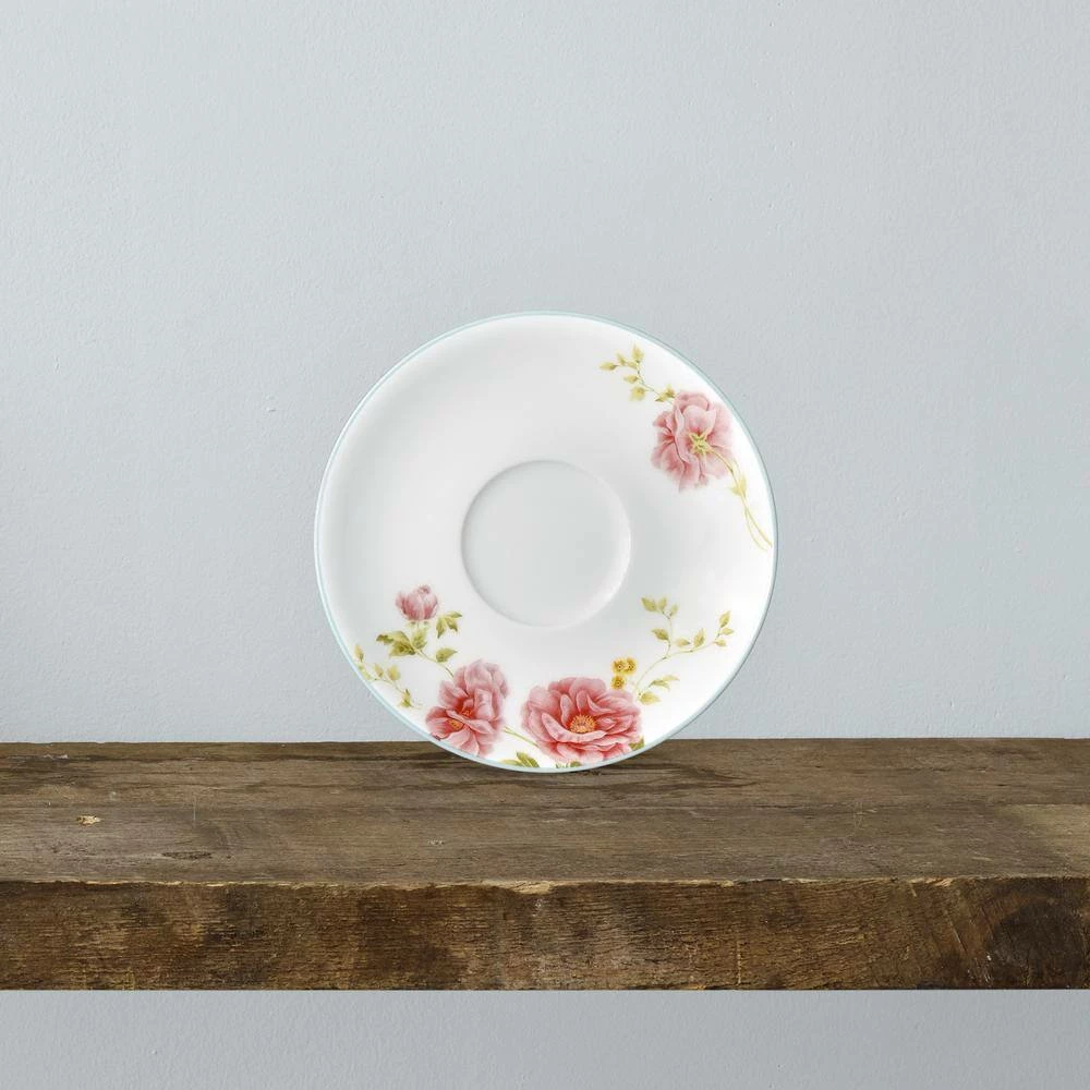 Peony Pageant White Bone China Saucer 6 in. by Noritake 2 Peony Pageant White Bone China Saucer 6 in. by Noritake - Image 2