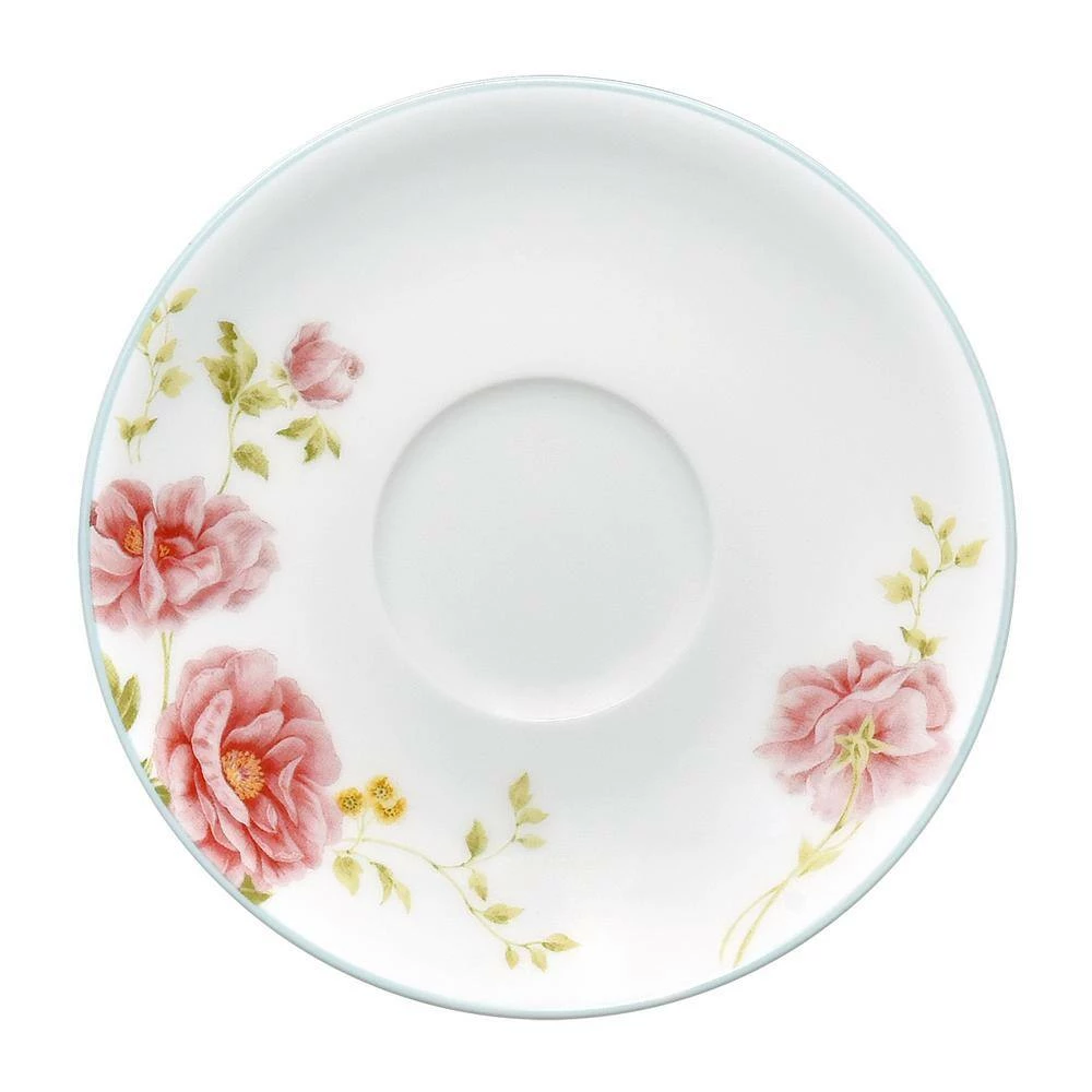 Peony Pageant White Bone China Saucer 6 in. by Noritake 4 Peony Pageant White Bone China Saucer 6 in. by Noritake - Image 4