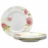 Peony Pageant White Bone China Salad Plate 8-1/4 in. (Set of 4) by Noritake