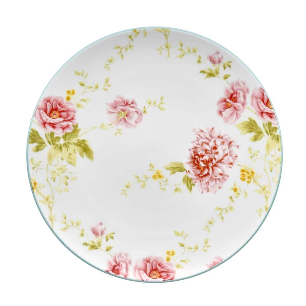 Peony Pageant White Bone China Accent Plate 9 in. by Noritake 1 Peony Pageant White Bone China Accent Plate 9 in. by Noritake