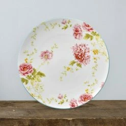 Peony Pageant White Bone China Accent Plate 9 in. (Set of 4) by Noritake -Cheap Noritake Store white pink noritake salad plates dessert plates 4963 453d 31 1000