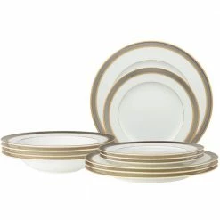 Brilliance White Bone China 12-Piece Set (Service for 4) by Noritake