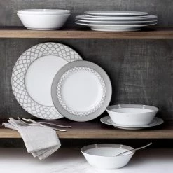 Eternal Palace 12-Piece Dinnerware (Set for 4) by Noritake -Cheap Noritake Store white platinum noritake dinnerware sets 1717 12h 31 1000