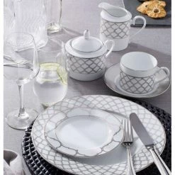 Eternal Palace White and Platinum, White Porcelain Set of 4 Bread and Butter/Appetizer Plates, 6-1/2 in. by Noritake 5 Eternal Palace White and Platinum, White Porcelain Set of 4 Bread and Butter/Appetizer Plates, 6-1/2 in. by Noritake -Cheap Noritake Store white platinum noritake salad plates dessert plates 1717 404d 4f 1000