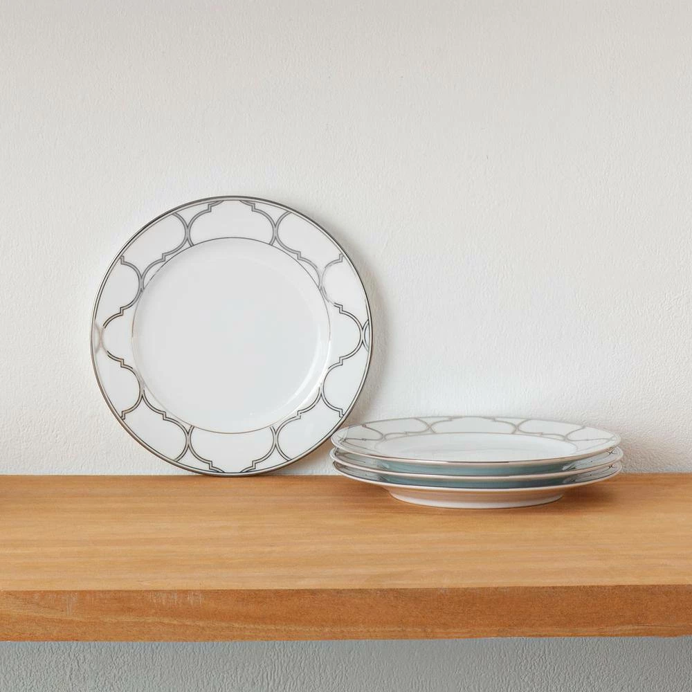 Eternal Palace White and Platinum, White Porcelain Set of 4 Bread and Butter/Appetizer Plates, 6-1/2 in. by Noritake 2 Eternal Palace White and Platinum, White Porcelain Set of 4 Bread and Butter/Appetizer Plates, 6-1/2 in. by Noritake - Image 2