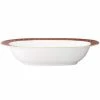 24 oz. Crochet White and Deep Red, Bone China Oval Vegetable Bowl by Noritake