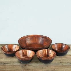 Kona Wood 5 Pc Salad Set by Noritake -Cheap Noritake Store wood noritake bowls w001 05u 31 1000